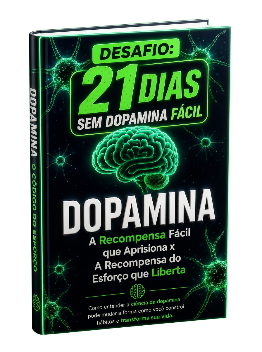 Mockup 3D do e-book Dopamina: O Código do Esforço